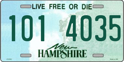 NH license plate 1014035