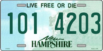 NH license plate 1014203