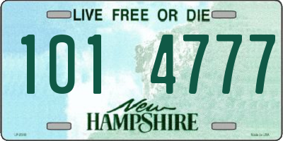 NH license plate 1014777
