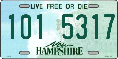 NH license plate 1015317