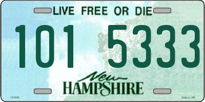 NH license plate 1015333