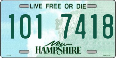 NH license plate 1017418