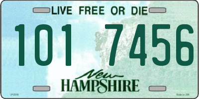 NH license plate 1017456