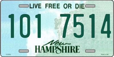 NH license plate 1017514