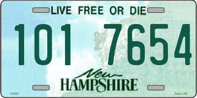 NH license plate 1017654