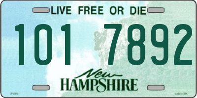 NH license plate 1017892