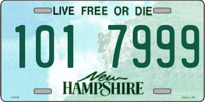NH license plate 1017999