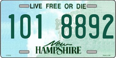 NH license plate 1018892