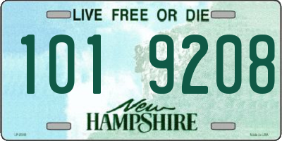 NH license plate 1019208