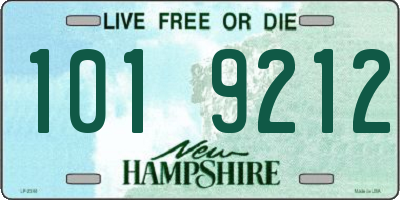 NH license plate 1019212