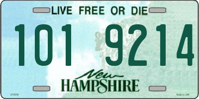 NH license plate 1019214