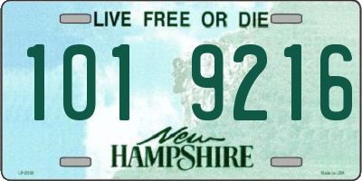 NH license plate 1019216
