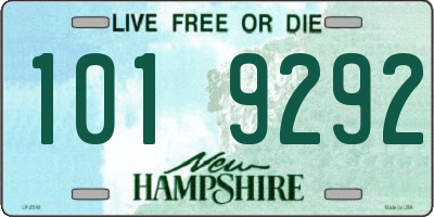NH license plate 1019292