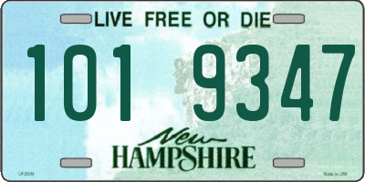 NH license plate 1019347