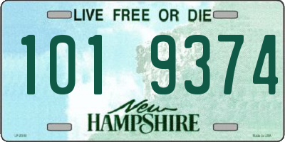 NH license plate 1019374