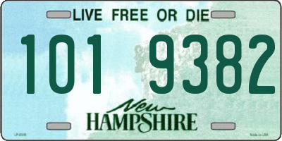 NH license plate 1019382