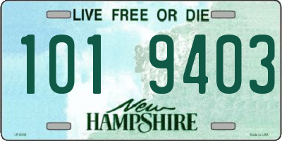 NH license plate 1019403