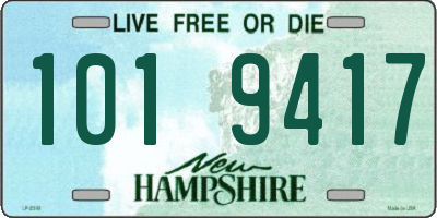 NH license plate 1019417