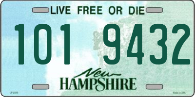 NH license plate 1019432