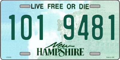NH license plate 1019481