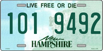 NH license plate 1019492