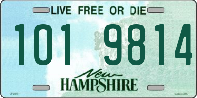 NH license plate 1019814