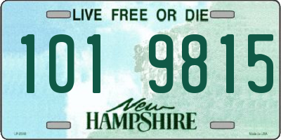 NH license plate 1019815