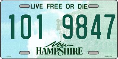 NH license plate 1019847