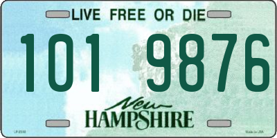 NH license plate 1019876