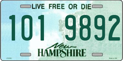 NH license plate 1019892