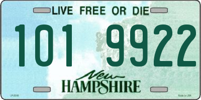 NH license plate 1019922