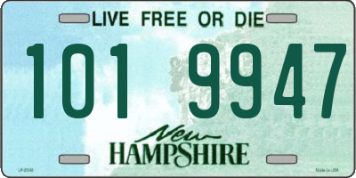 NH license plate 1019947