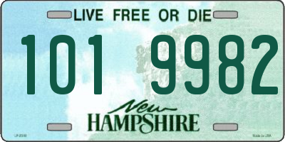 NH license plate 1019982