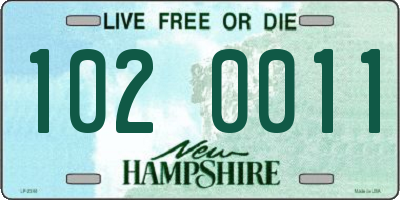NH license plate 1020011