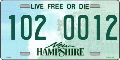 NH license plate 1020012