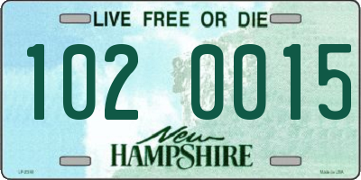 NH license plate 1020015