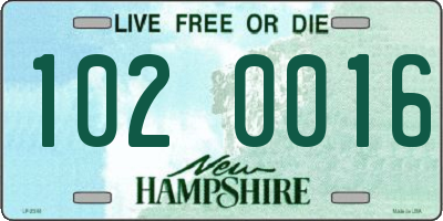 NH license plate 1020016