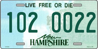 NH license plate 1020022