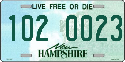 NH license plate 1020023
