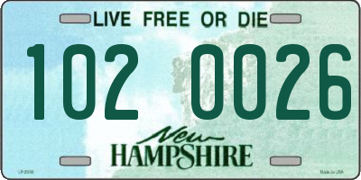 NH license plate 1020026