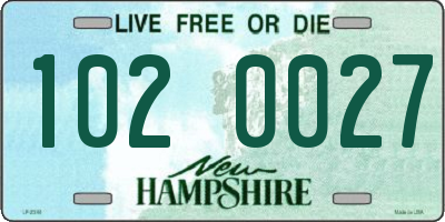 NH license plate 1020027