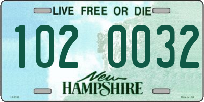 NH license plate 1020032