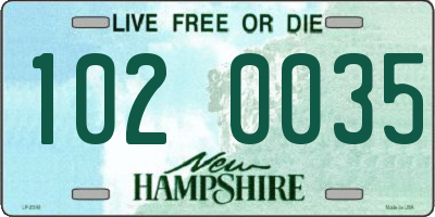NH license plate 1020035