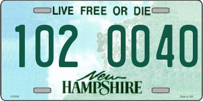 NH license plate 1020040
