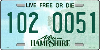 NH license plate 1020051