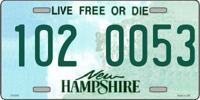 NH license plate 1020053