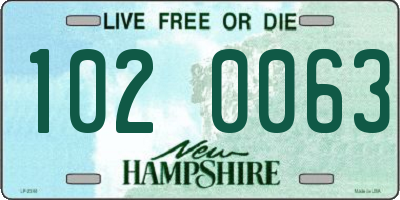 NH license plate 1020063