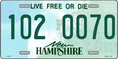 NH license plate 1020070