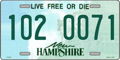 NH license plate 1020071