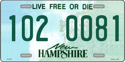NH license plate 1020081